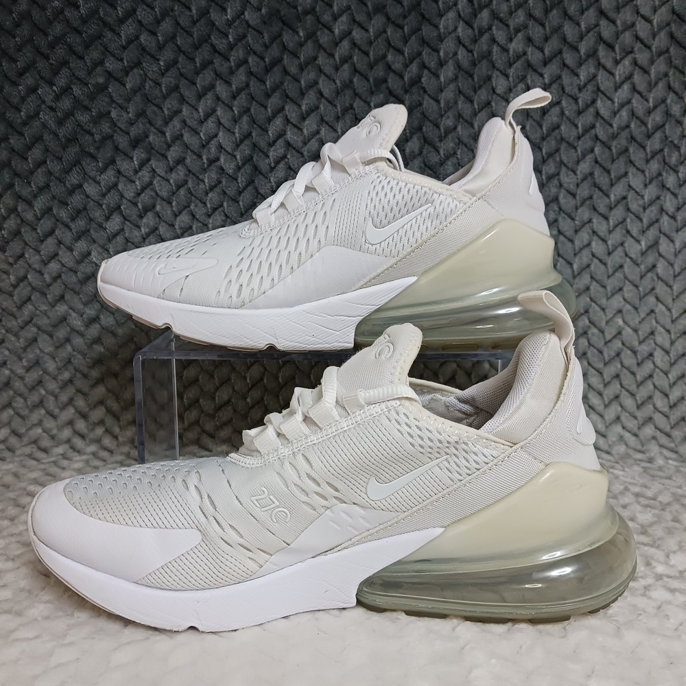 Nike Air Max 270 White Metallic Silver GS Walking Running Shoes Sz 6.5Y Womens 8 - Picture 2 of 14